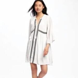 Old Navy Boho White With Embroidered Detail Bohemian Short Dress XXL NWT